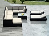 Hot Sale Genuine Ohana Outdoor Sectional Sofa and Chaise Lounge Set (10 Pc Set) with Free Patio Cover