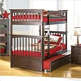 Atlantic Furniture Columbia Twin over Twin Bunk Bed in Antique Walnut