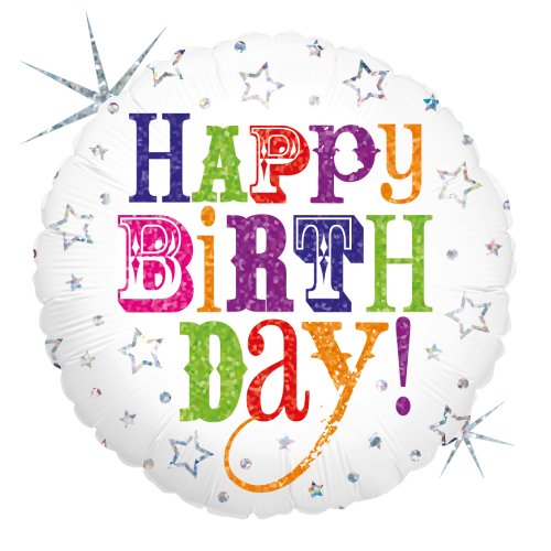 Betallic F86678P - Folienballon 18 Zoll - Happy Birthday, holografisch Preisvergleich