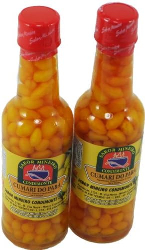 Sabor Mineiro Condimonte - Yellow Cumari Pepper - - Net Weight 4.58oz - Net Weight Drained 2.11Oz (PACK OF 02) | Pimenta Cumari Amarela do Pará - Peso Liquido 130g - Conteúdo 60ml