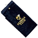 Georgia Tech Yellow Jackets Navy Blue Embroidered Velour Golf Towel