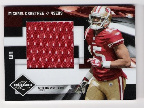 MICHAEL CRABTREE 2009 Panini Limited #18 JUMBO JERSEY ROOKIE Card RC Numbered to 50 Made! San Francisco 49ers Football