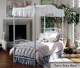 Twin Size Bed - Emily Twin Size Canopy Bed in White