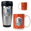 Dallas Mavericks NBA Stainless Steel Travel Tumbler & Game ball Ceramic Mug Set - Primary Logo by Great American Products