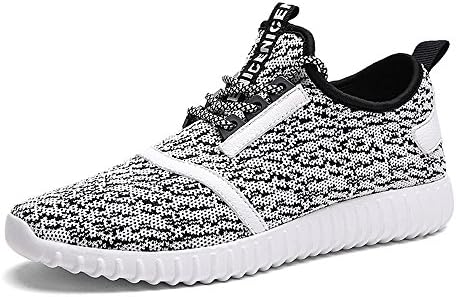 MWSC Men's Casual Fashion Athletic Running Sneaker Lace Up Breathable Gym Daily Walking Shoes, White, US 9.5