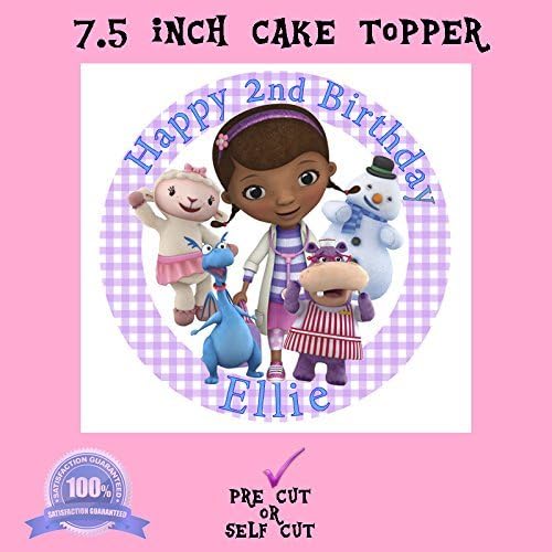 7.5 lNCH DOC McSTUFFINS CAKE TOPPER BiRTHDAY FUNNY EDiBLE iCE SHEET CAKE TOPPER GiFT LAMBIE (7.5 Self Cut) by DelicateDesign