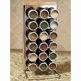 Lipper International 6818 See and Store Standing Upright 18-Bottle Spice Rack, Stainless Steel/Bamboo