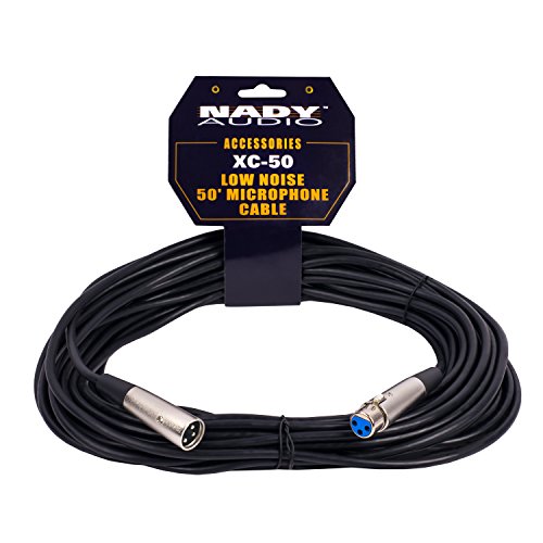Nady XC-50 50 foot XLR Microphone Cable - Low noise shielded balanced cable with metal connectors for any mic or line level signal