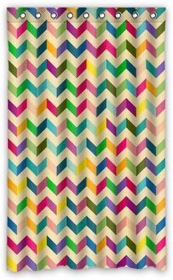 One Piece Custom Window Curtain With Colorful Wave Pattern Standard Size 52"x84"