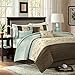 Madison Park Serene 7 Piece Comforter Set, King, Blue