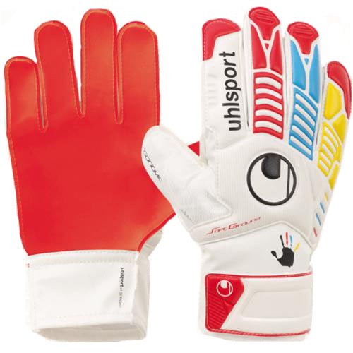 uhlsport Uni Torwardhandschuh Ergonomic Starter Soft, wei&szlig;/rot/gelb/cyan, 6, 100034301