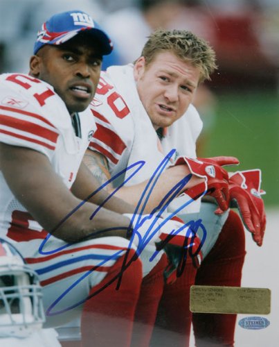 Jeremy Shockey New York Giants - Sitting with Tiki - Autographed 8x10 Photograph