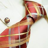 NEW Designer Hand Made red gold tie cufflinks plaids ties for men
100% Jacquard Woven Pure Silk Mens Neck Tie and Cuff Links Gift Set
1075