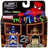  : Marvel MiniMates Series 27 Mini Figure 2-Pack Ultimate Captain America and Shield Agent