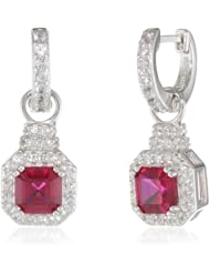Sterling Silver and Created White Sapphire Earrings