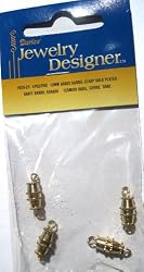 Brass Barrel Clasp, Gold