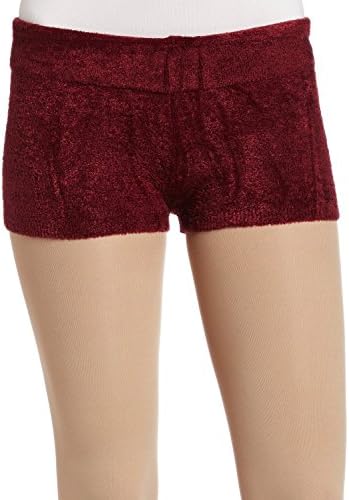 Harmonie Womens Nylon Foldover Short, Burgundy, Petite/Small