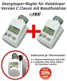 2 x Heizkörper Thermostat Heizregler Thermostatventil Heizkörperregler Neu mit Boostfunktion inklusive Batterien