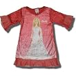 Barbie Crushed velour Red Polyester nightgown w/ ruffled sleeves and bottom