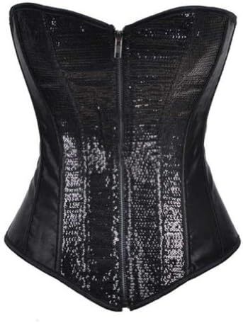 New Touching Sexy Sequin Burlesque Over bust Corset Basque bustiers