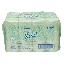 Kimberly-Clark Scott 04007 Coreless Standard Roll Bathroom Tissue, 4-25/64" Length x 4" Width, White (36 Rolls of 1000)
