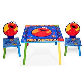 Sesame Street Kids Furniture Collection - 123 Elmo Table and Chairs Set