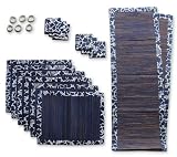 Cotton and natural fibers table set, 'Sapphire Forest' (set of 6)