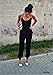 Sheinside Women's Spaghetti Strap V Neck Loose Jumpsuit