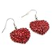 Red Crystal Heart Drop Earrings Fashion Jewelry