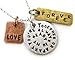 JNX Together Or Apart You're Always In My Heart Love Forever Three Tone Antique Pendant Charm Necklace