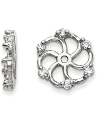 14k White Gold G-H SI2 Quality Diamond Earrings jacket. Carat Wt- 0.192ct