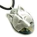 Protection Wolf Mask Amulet Green Moss Agate Pendant Necklace