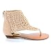 Bamboo Sprout-83 Crochet Flat Women's Sandal Nude 8 M US