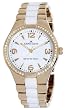 AK Anne Klein #10/9118WTGB Women's Rose Gold Tone White Ceramic Combo Swarovski Accented Watch
