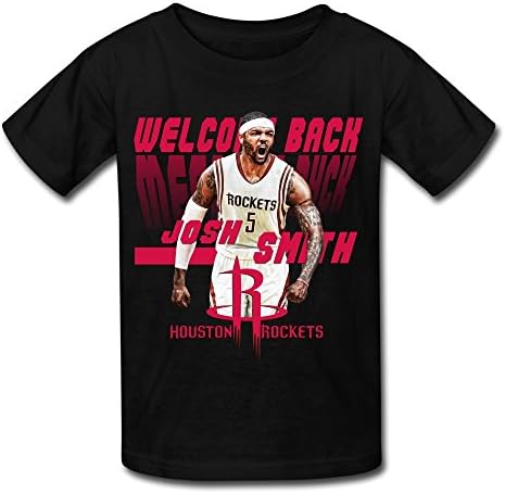 M07H Girls Tshirt Josh Smith Welcome Back Houston Rockets Black Size XL