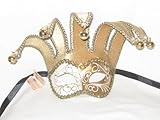 Gold Colombina Jolly Stoffa Venetian Mask