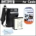 Battery And Charger Kit For Casio Exilim EX-ZR100, EX-H30 Digital Camera Includes Extended (2200 mAh) Replacement Battery For Casio NP-130 + Ac/Dc Travel Charger + LCD Screen Protectors + MicroFiber Cleaning Cloth