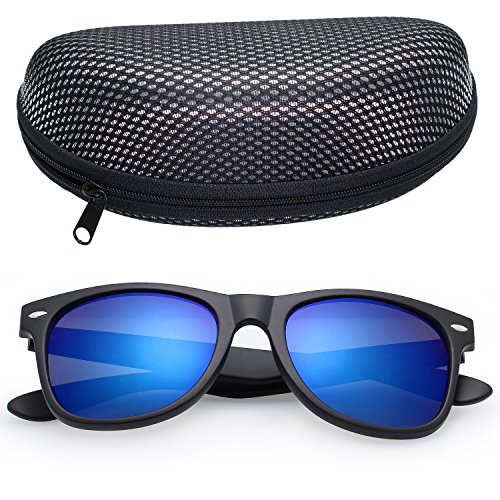 LotFancy Wayfarer Sunglasses for Women Men with Case,54mm Lens,UV 400 Protection