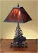 Meyda Tiffany 32480 Black / Burgundy Art Glass Where the Buffalo Roam Rustic / Country Table Lamp from the Where the Buffalo Roam Collection