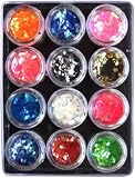Glitter Flakes Hexagon Shape - 12 Colors