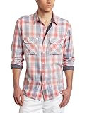 Calvin Klein Jeans Men’s Weathered Plaid Long Sleeve Military Shirt