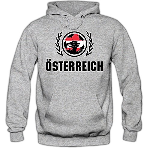Österreich EM 2016 #2 Hoody | Fußball | Herren | Trikot | Nationalmannschaft, Farbe:Graumeliert (Greymelange F421);Größe:XXL