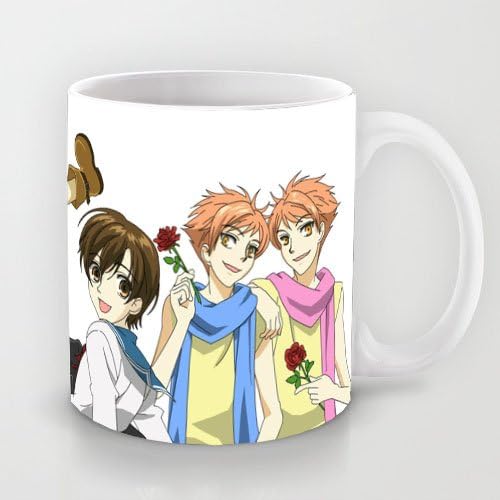 Uique Gift Choice - White 11 oz Classic White Ceramic Mugs Cutom Design with Ouran High School Host Club Anime Characters Coffee Mugs/Tea Mugs/Drink Cups - Dishwasher and Microwave Safe