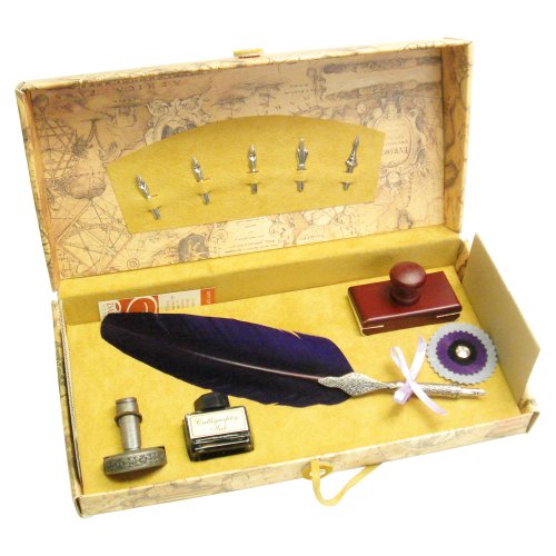 DALLAITIダライッティ ラグジュアリー羽根ペン パープル 豪華セット