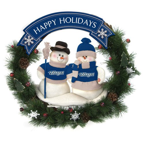 Pack of 2 MLB Toronto Blue Jays Snowmen Christmas Wreaths