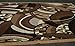 Generations Contemporary Brown and Beige Modern Square and Circles Area Rug 5'2 x 7'3