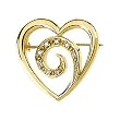 14K Yellow Gold Diamond Heart Brooch - 0.10 Ct.