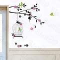 Green Birds - Large Wall Decals Stickers Appliques Home Decor