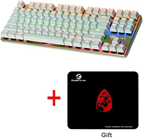 Corlorful Backlit Chroma Dimmable Tenkeyless Mechanical Gaming Keyboard with Programmable 87 Keys Anti-Ghosting MX Blue Switches