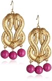 Trina Turk Jewelry Cleopatra Pink and Gold Plated Drop Earrings